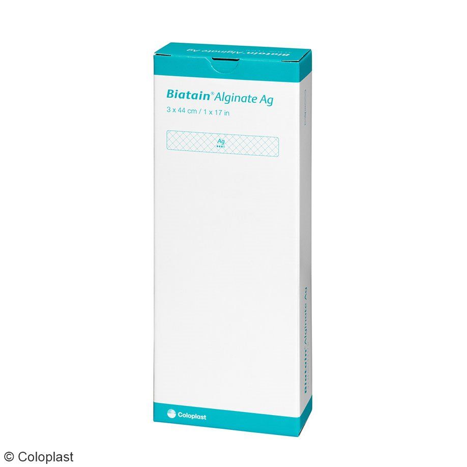 Biatain Alginate Ag Tamponaden mit Silber - Steril, 3 x 44 cm