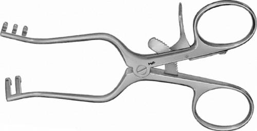 WEITLANER Wundspreizer (selbsthaltend) - 2 x 3 Zinken, stumpf, 110 mm Gesamtlänge