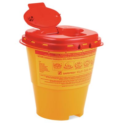 Kanülenentsorgungsbox Multi-Safe twin + - Biohazardkennzeichnung