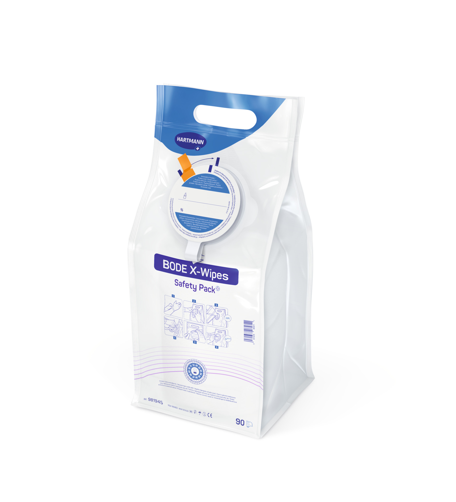 BODE X-Wipes Safety Pack - Einweg-Vliestuchspendersystem mit 90 Tücher