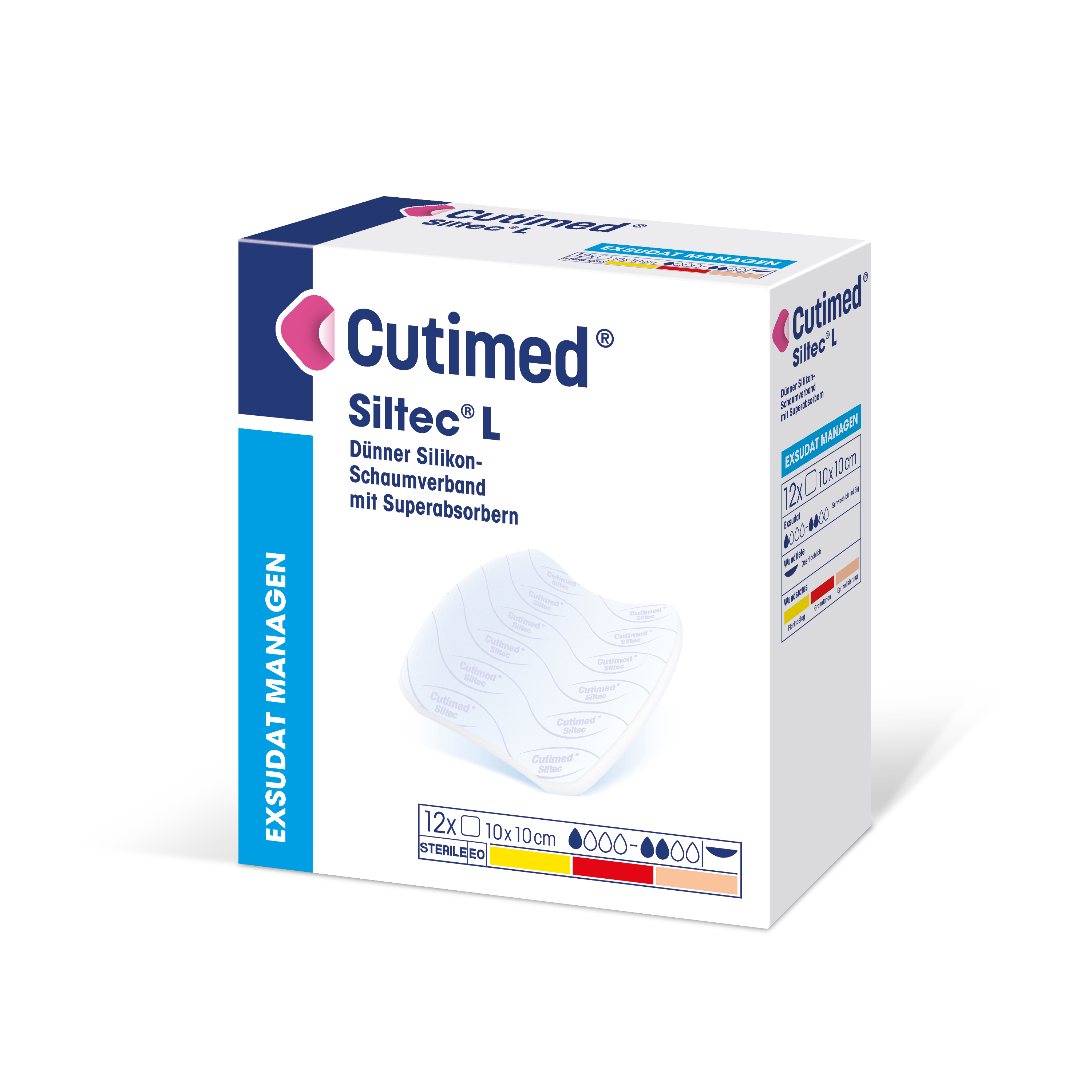 Cutimed Siltec L - Dünner Silikon-Schaumverband mit Superabsorbern