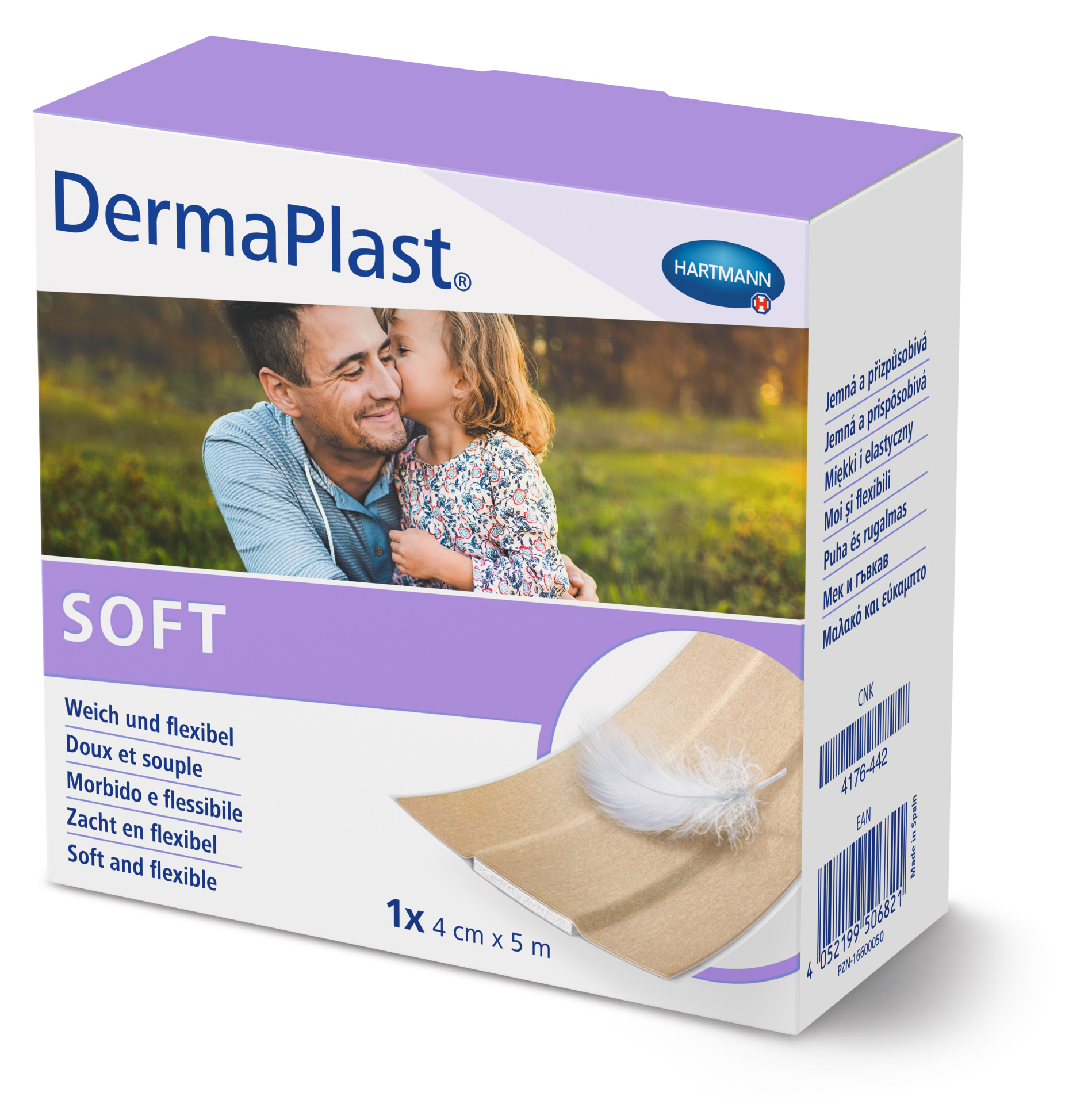 Hartmann DermaPlast Soft - Wundpflaster für sensible Haut, aus querelastischem Vliesstoff