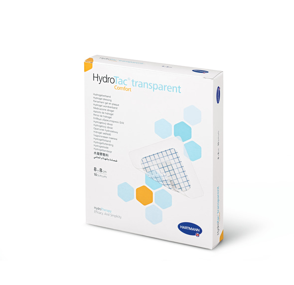 HydroTac transparent comfort, steril - Hydrogelverband mit Kleberand