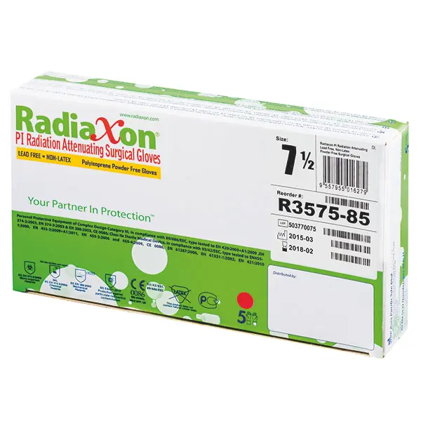 Radiaxon Strahlenschutz-Handschuhe PI, latexfrei - Schwarz, Paarweise steril verpackt