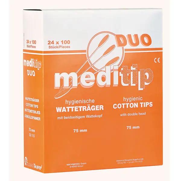 Hygienische DUO Watteträger mit beidseitigem Wattekopf - keimreduziert