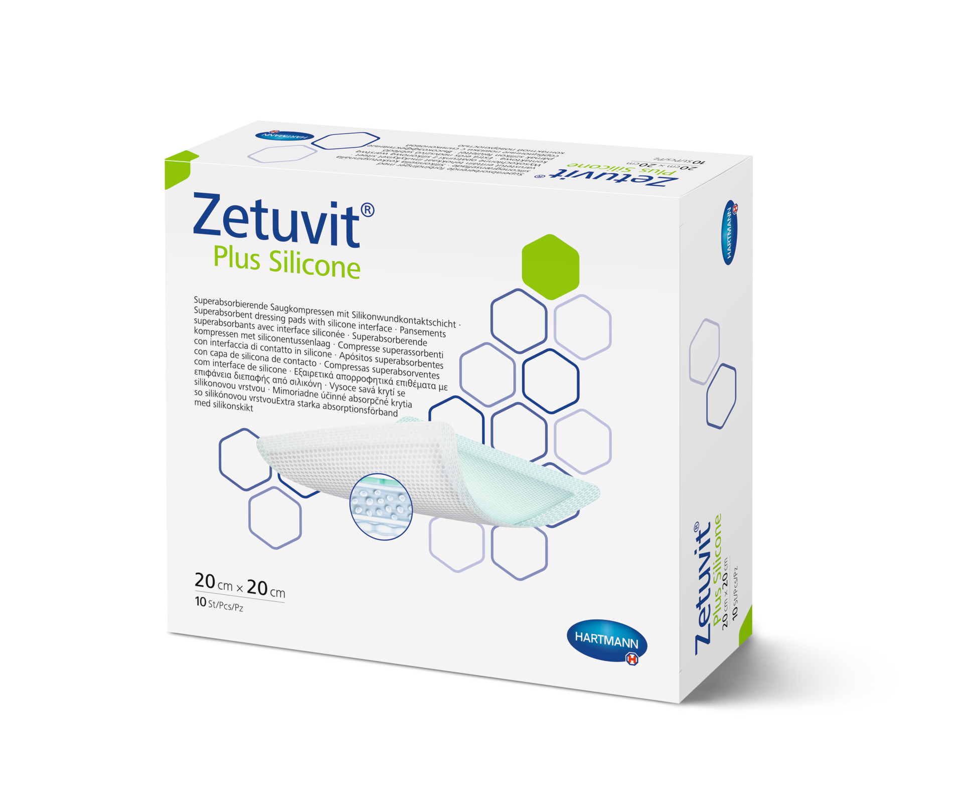 Hartmann Zetuvit Plus Silicone - Superabsorber-Wundauflage mit Silikon-Wundkontaktschicht