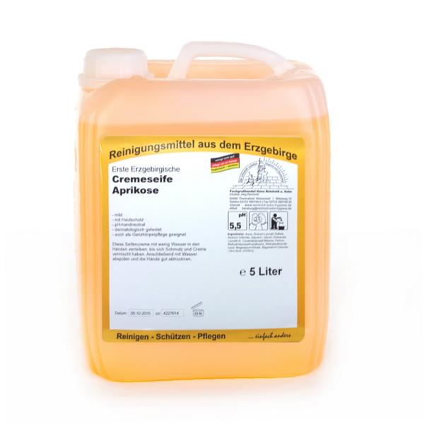 Erste Erzgebirgische Cremeseife Aprikose - 5 Liter Kanister