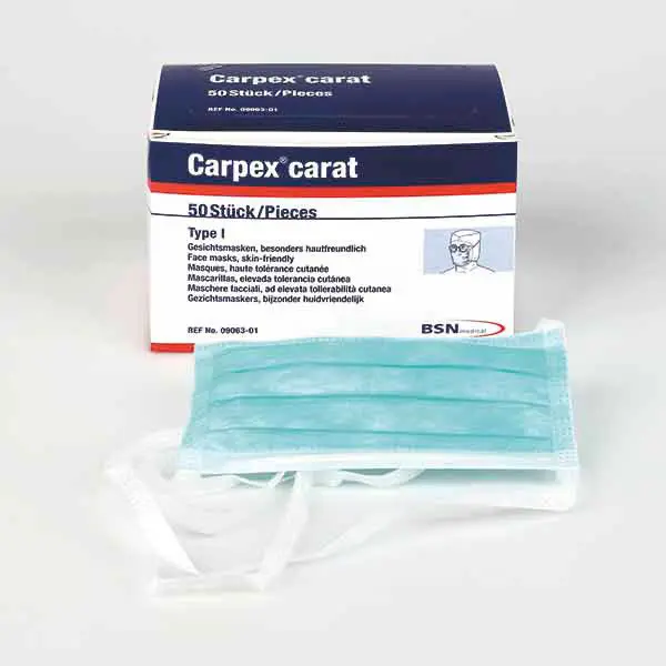Carpex Carat OP-Masken - Zum Binden, Mit  langem Nasenbügel