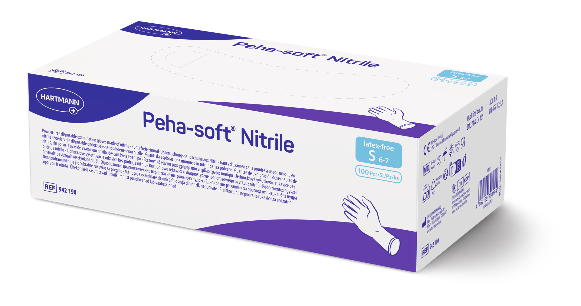 Hartmann Peha-soft Nitrile - Puderfreie und latexfreie Untersuchungshandschuhe Unsteril