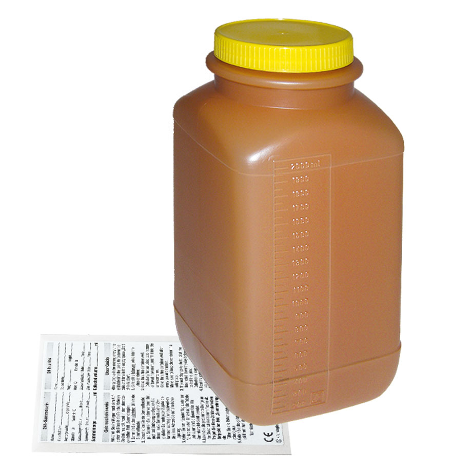 Urinsammelgefäß 2 Liter - Mit Schraubdeckel