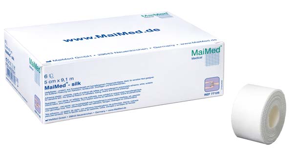 MaiMed-Silk - Weißes Heft- und Fixierpflaster auf der Rolle