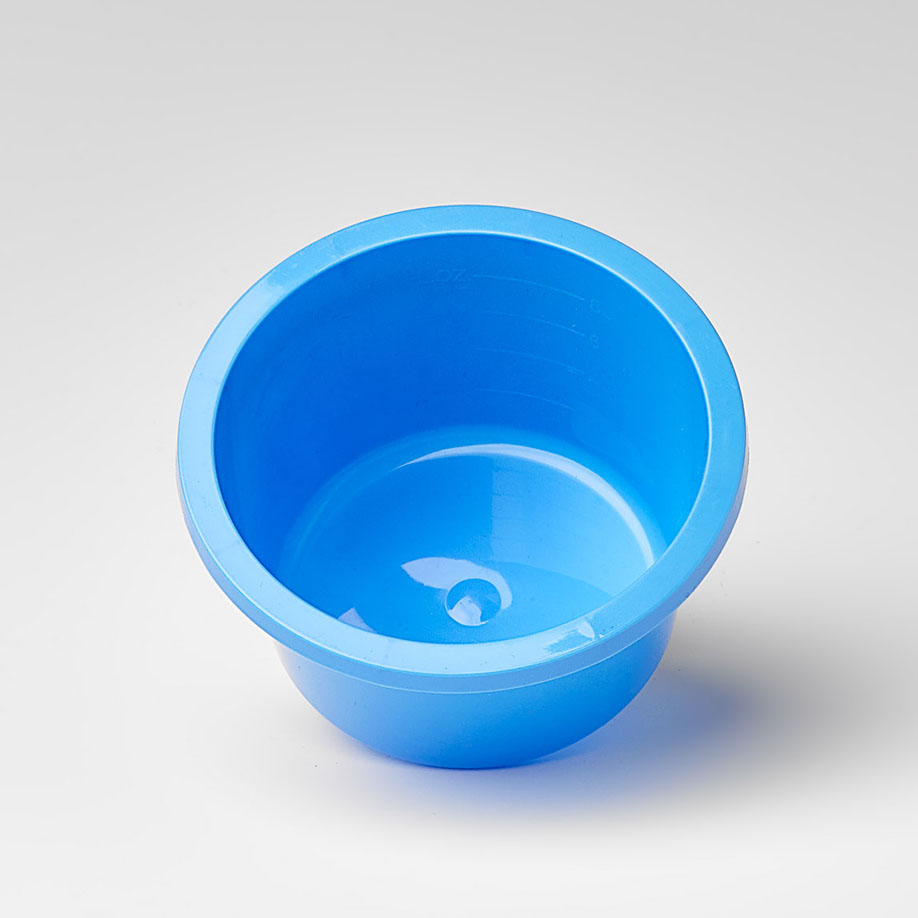 Einmal-Kunststoffschalen blau, doppelt steril - 250 ml, graduiert