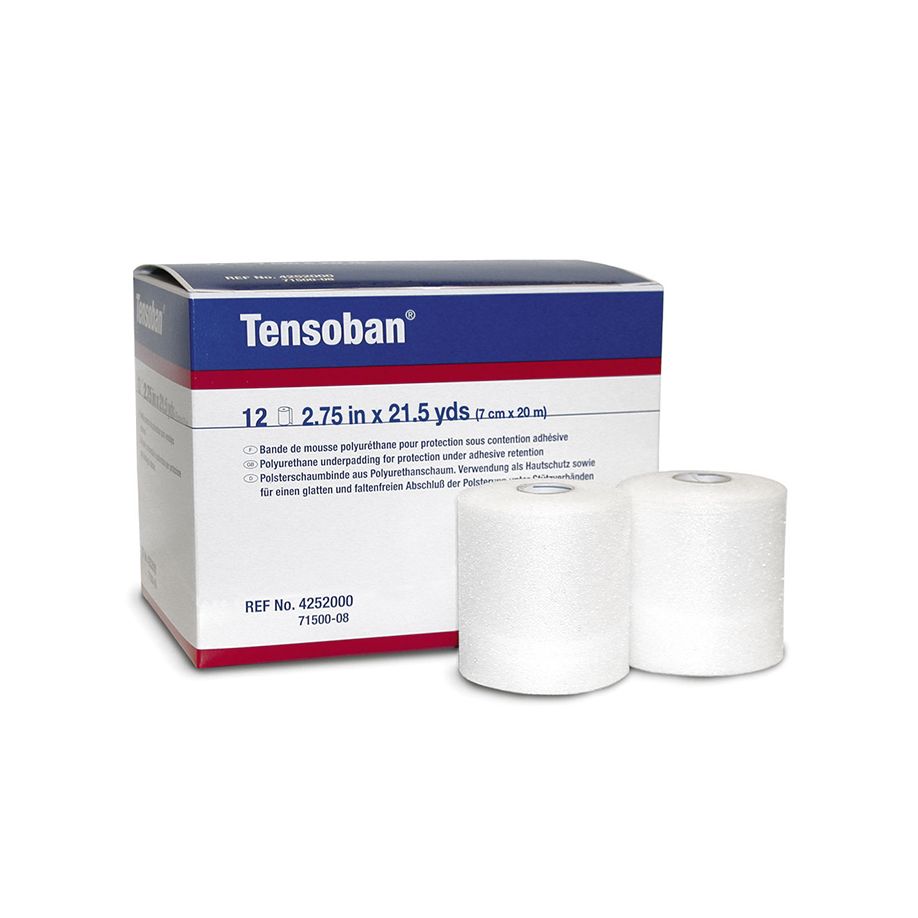 Tensoban, 7 cm x 20 m - Polsterschaumbinden aus Polyurethanschaum, 12 Stück