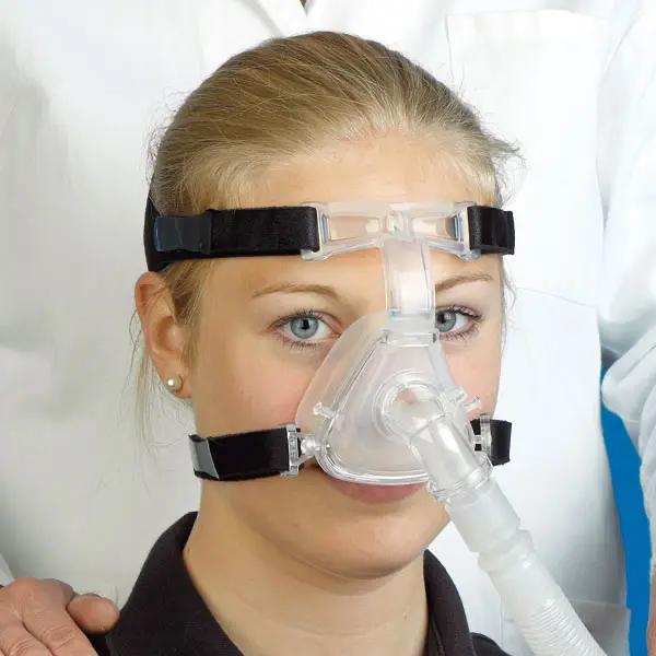 CPAP Therapie Beatmungsmasken Silikon - Nasenmaske mit Neopren-Kopffixiersystem