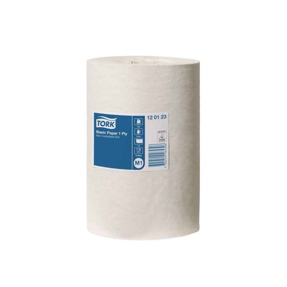 Tork Standard Wischtücher Mini - weiß, 1-lagig, 21,5 cm x 120 m, Für M1-System, 11 Rollen