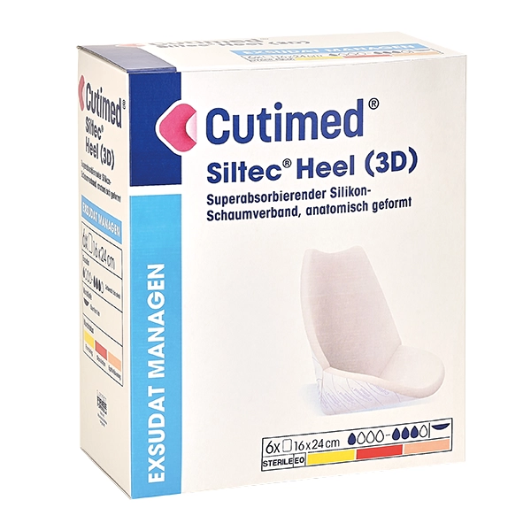 Cutimed Siltec Heel 3D - superabsorbierender Silikonschaumverband, Fersenverband 7 mm dick
